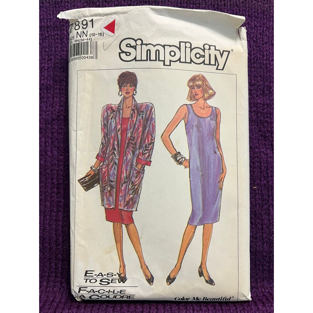 Simplicity 7891 dress blazer pattern 1980s